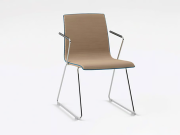 MOVE.ME - Sled base upholstered chair with armrests by König Neurath - view 3